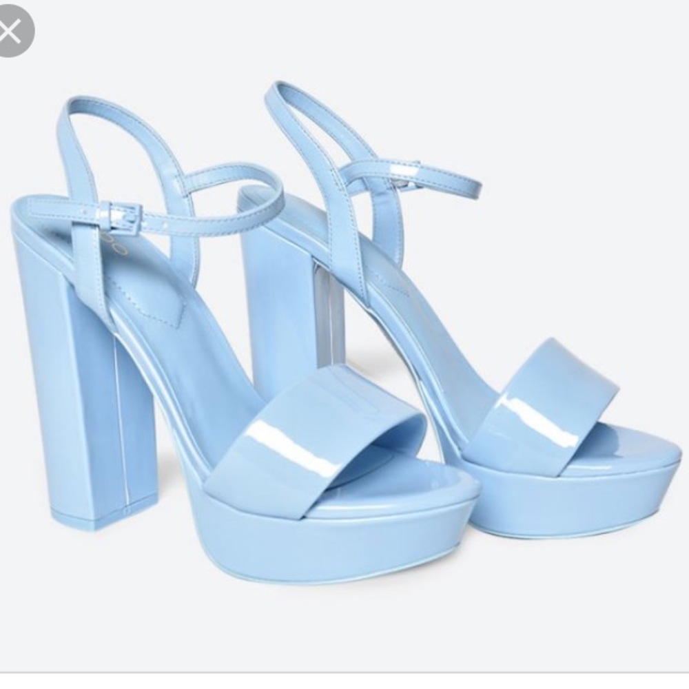 ALDO Baby Blue Kandie Platform Sandals sz 9